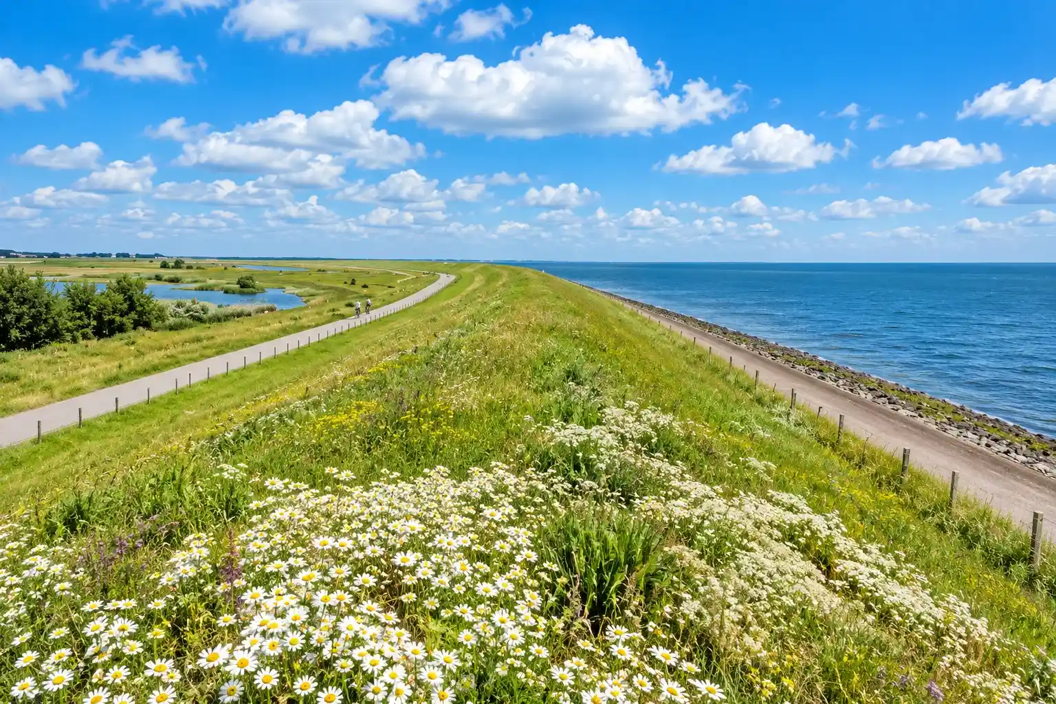 Cycling route on Wadden Island Texel