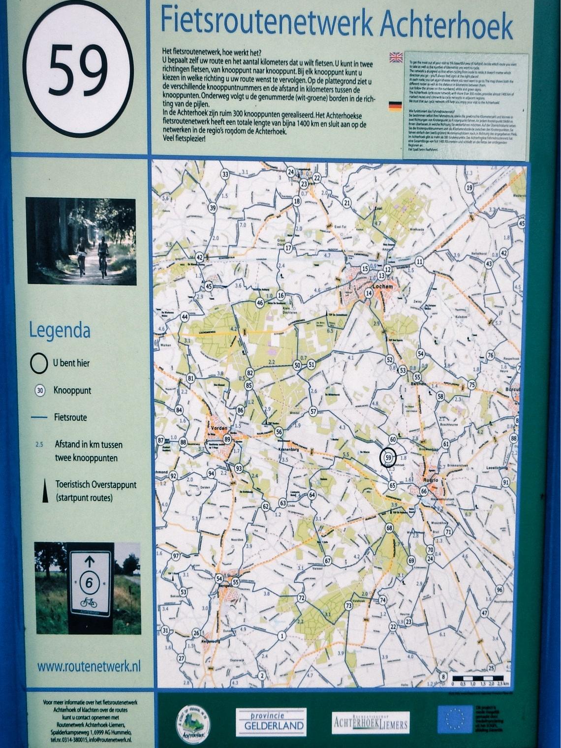 Fahrradknoten-Netzwerk Fietsroutes in beeld