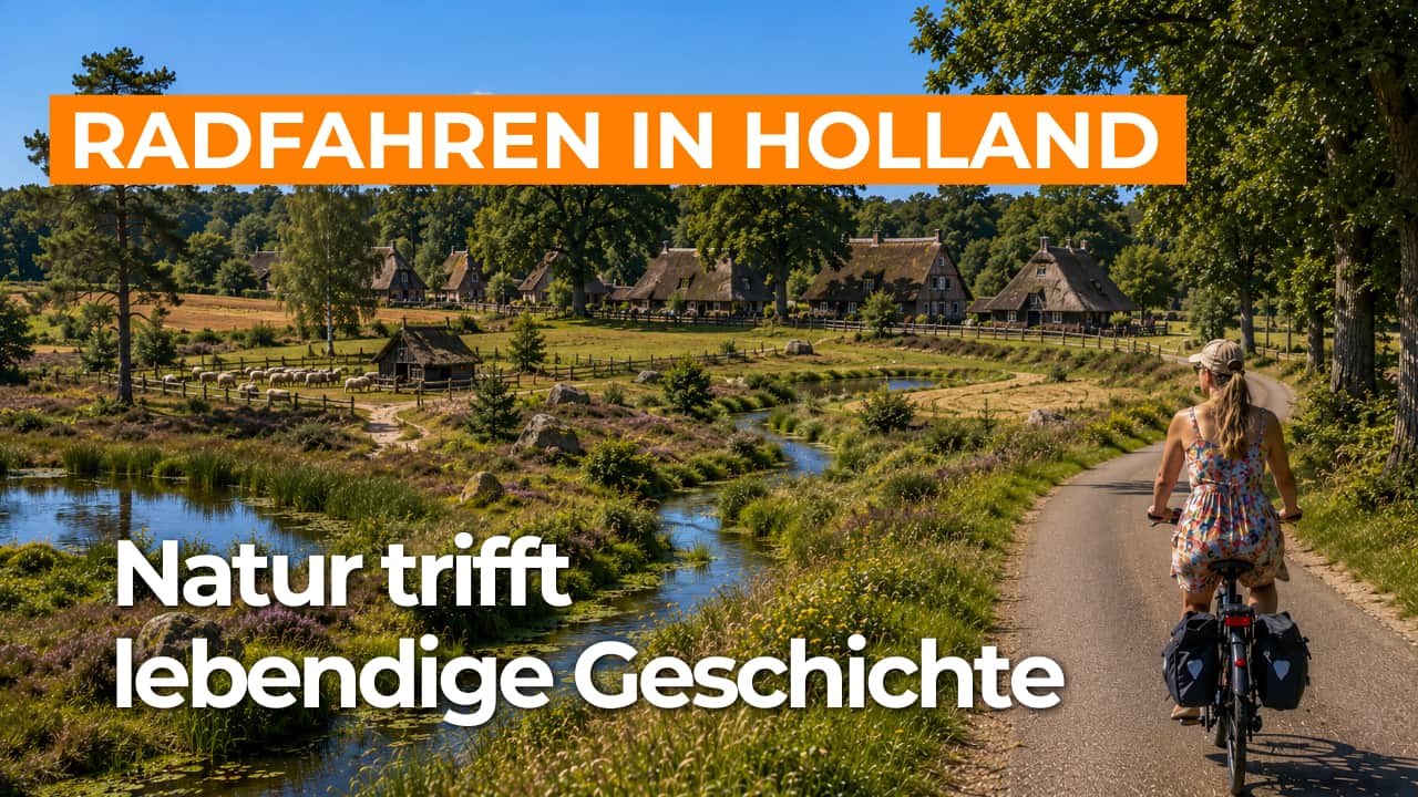 Fahrradtour Herz von Drenthe und Denkmaldorf Orvelte video