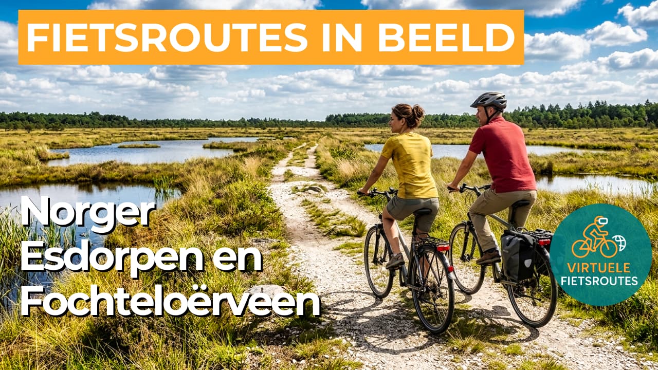 Cycling route Norger Esdorp Landscape and Fochteloërveen video